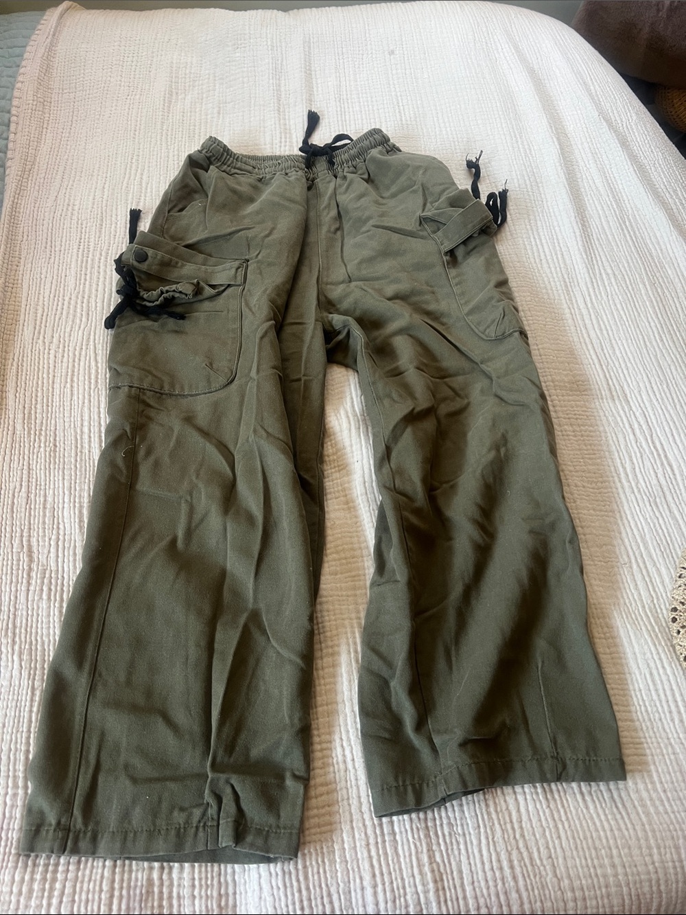 Olive Green Drawstring Jogger Pants